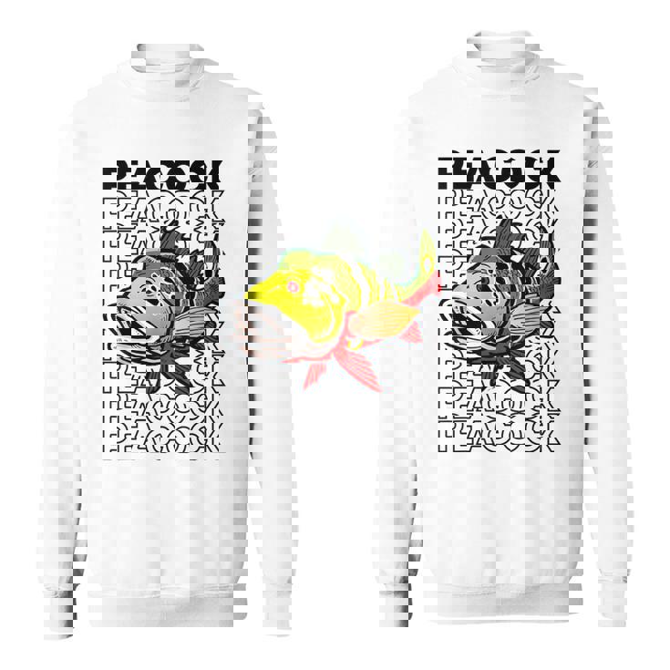 ピーコックバス 80 年代スタイルのモンスターフィッシュキーパー スウェットシャツ