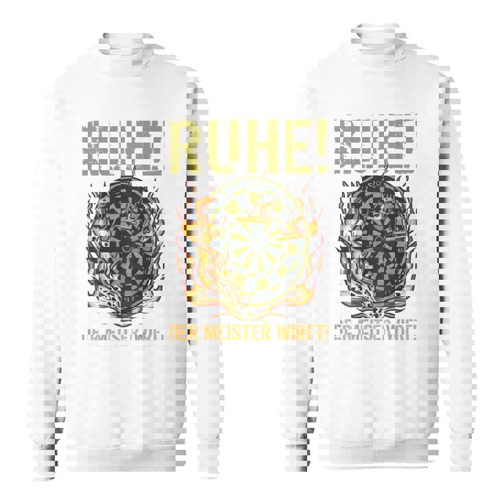 メンズ マスタースローダーツとダーツプレーヤーのバックプリント残り スウェットシャツ