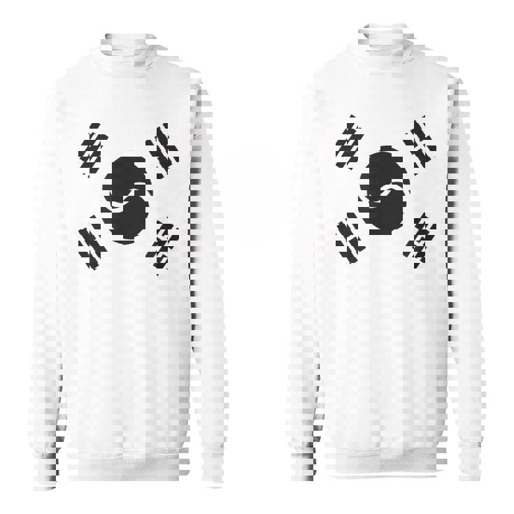 大韓民国 様式化された韓国国旗 ブラック スウェットシャツ