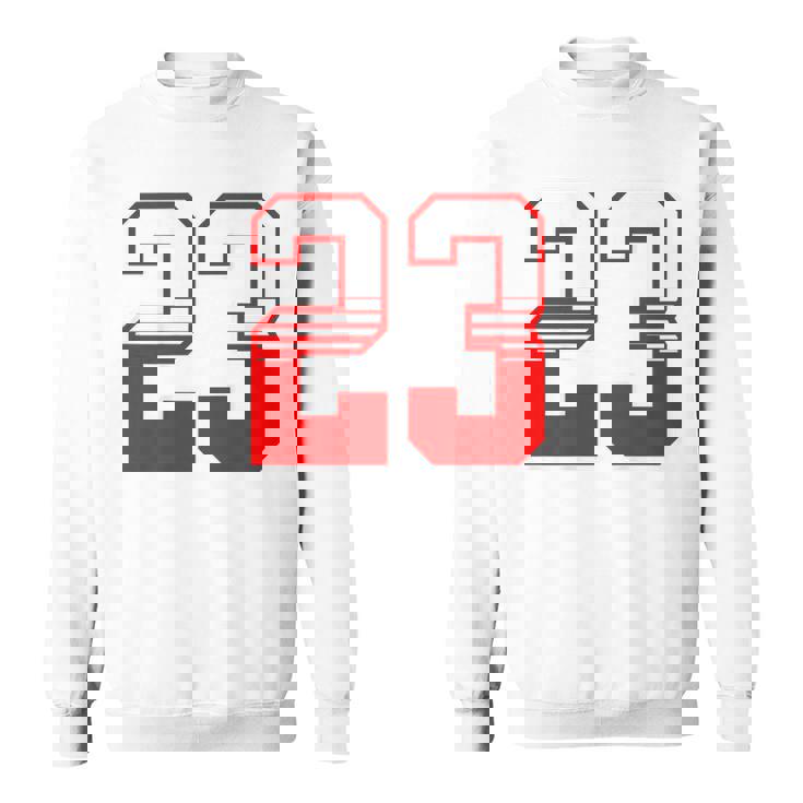 白赤番号 23 スポーツチーム スウェットシャツ