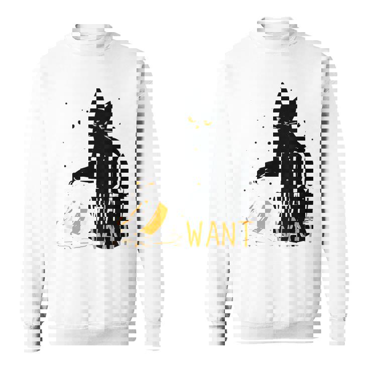 私は何をしたい黒猫カップ面白いグラフィック猫愛好家 スウェットシャツ