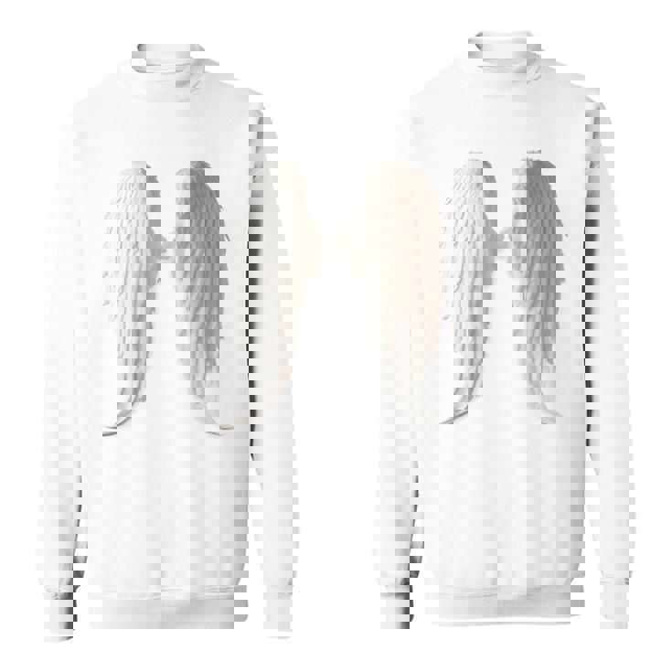 背面にリアルな白い天使の羽。 スウェットシャツ