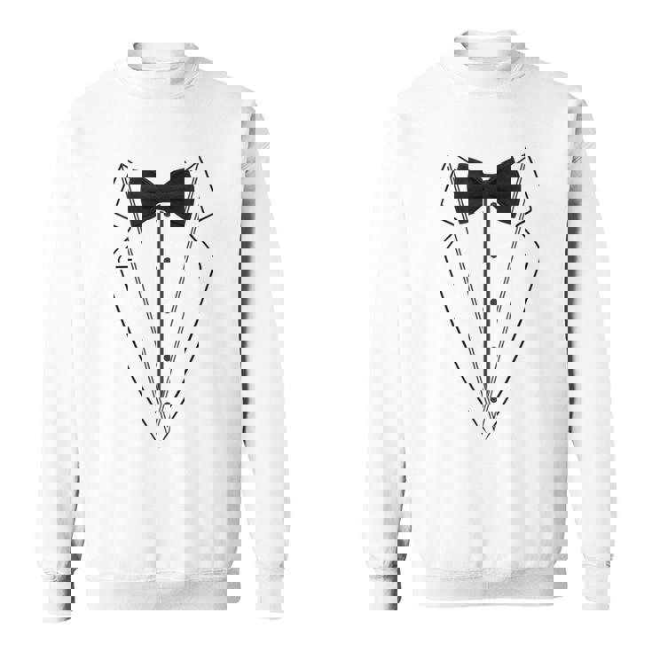 蝶ネクタイ付きホワイトtシャツ タキシード 面白いシャツ スウェットシャツ