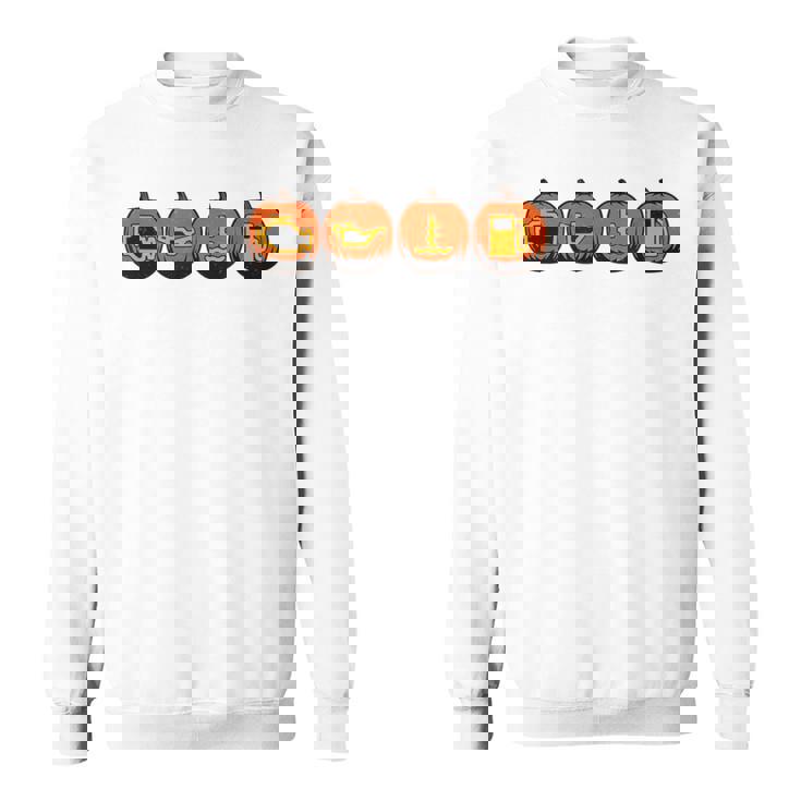 車の警告灯 面白いメカニック ハロウィン パンプキン オレンジ スウェットシャツ