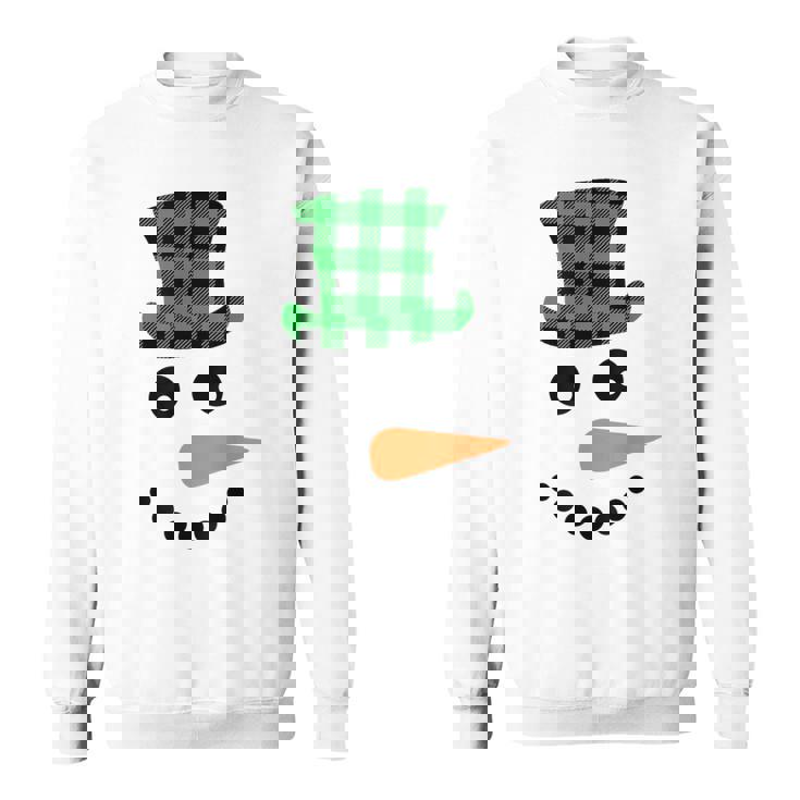 雪だるま 顔 にんじん鼻 クリスマス 冬 格子柄 サンタハット スウェットシャツ