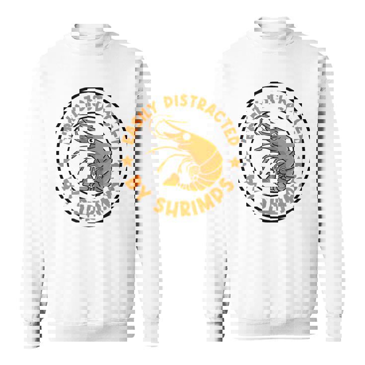 魚介類と海老に気を取られて 面白い海老 スウェットシャツ