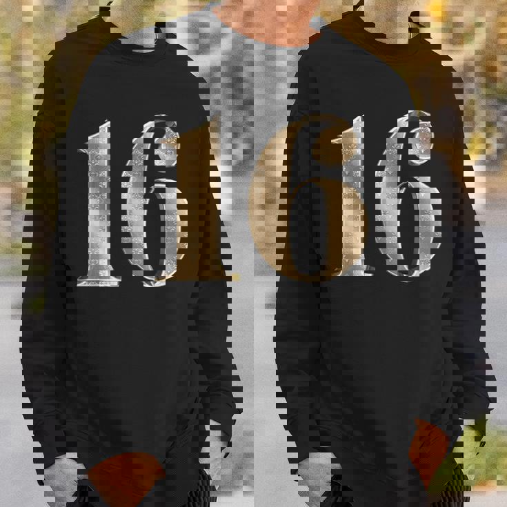 16 16 誕生日 お気に入り 数字 フルール・ド・リス デザイン スウェットシャツ 彼への贈り物