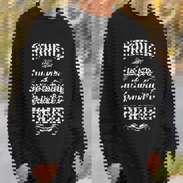 2年 結婚記念日 結婚 結婚記念日 結婚記念日 結婚結婚式 スウェットシャツ 彼への贈り物