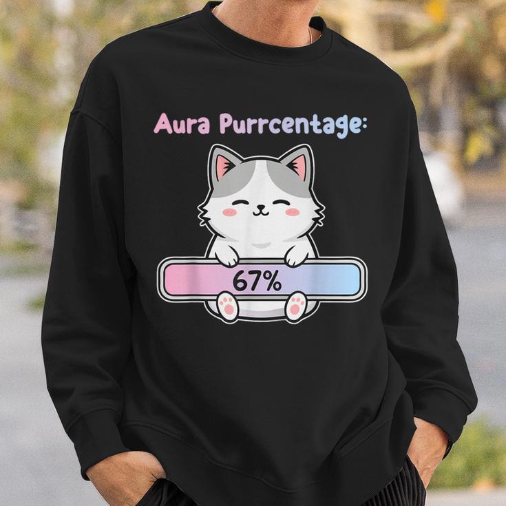 67 Cat Aura Energy At Six Seven Meme Gen Z Alpha Sweatshirt - Monsterry AU