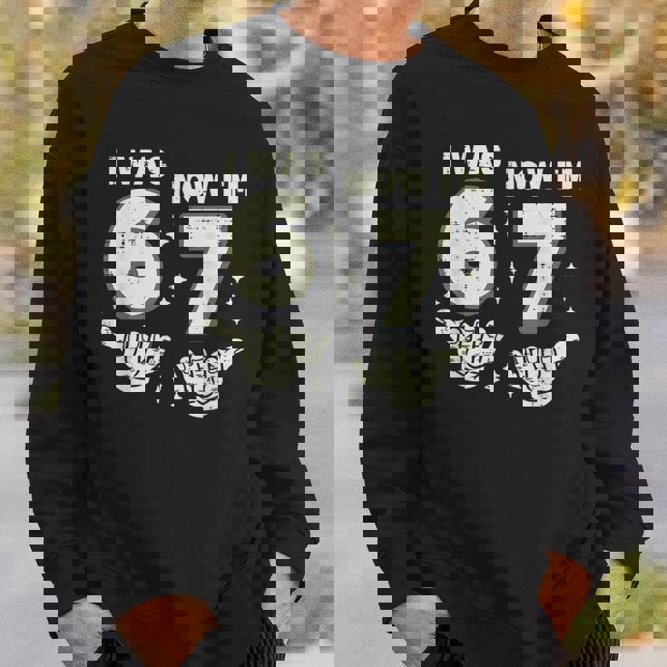 7歳の誕生日 I Was 6 Now Im 7歳 シックスセブン ミーム キッズ スウェットシャツ 彼への贈り物