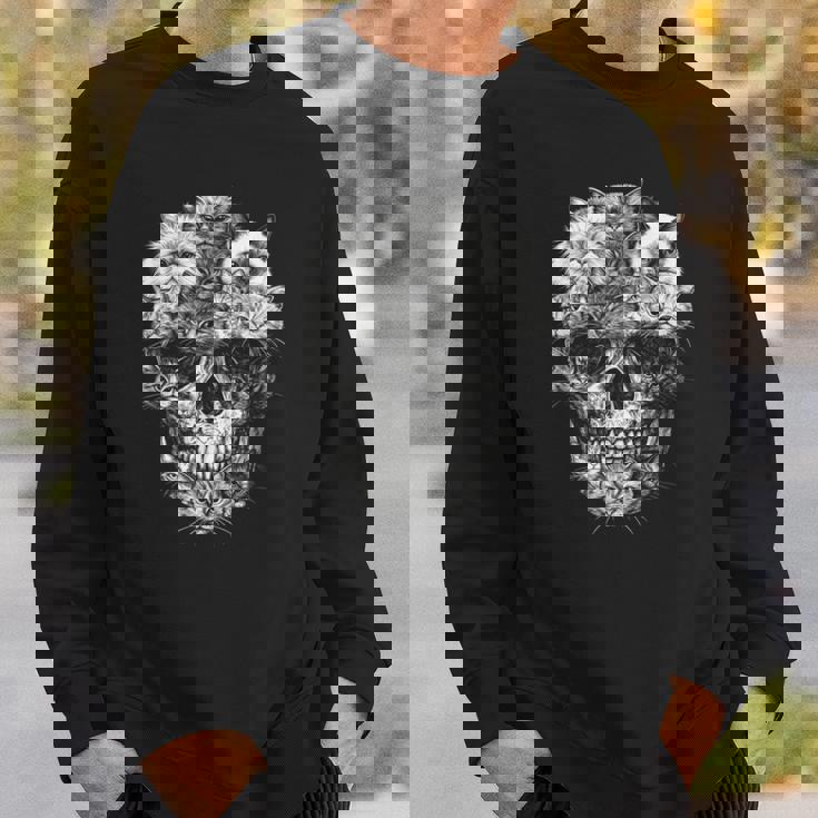 Akull But It's Cats Kitty スケルトン ハロウィン 猫 スカル スウェットシャツ 彼への贈り物