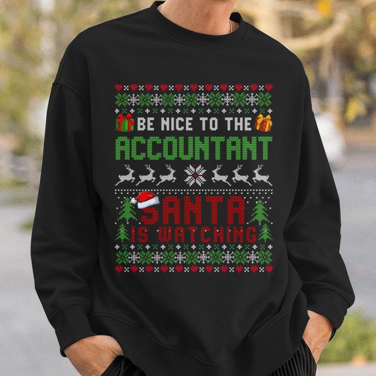 C'est Drôleois Gentil Avec Le Comptable Le Père Noël Regarde Noël Manche Longue Sweater e Cadeaux pour lui