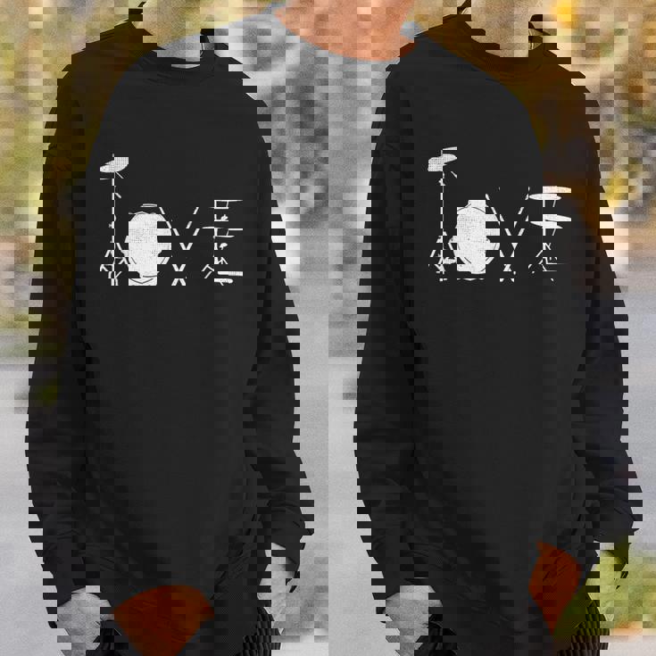 Drummer Love グラフィックドラムセット ドラミングミュージシャン ロックバンド スウェットシャツ 彼への贈り物