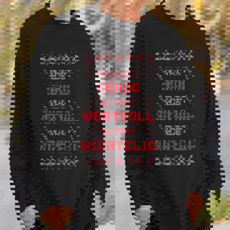 Du Bist Genug Und Wichtelig Wortwitz Weihnachten Sweatshirt Geschenke für Ihn
