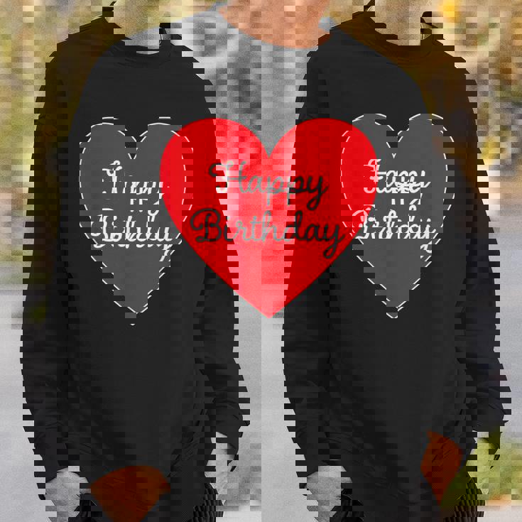 Happy Birthday ハッピーバースデー（お誕生日）ビッグハート サプライズイベント かわいい文字 デザイン スウェットシャツ 彼への贈り物
