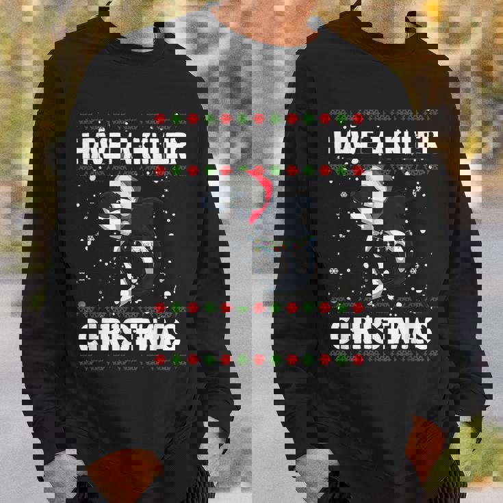 Have A Killer Whale クリスマス サンタ アグリークリスマス シャチ ファニー スウェットシャツ 彼への贈り物