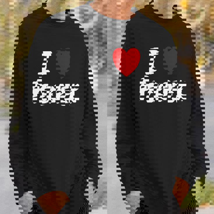 I Heart 愛 Pekpek フィリピンタガログ語 フィリピン フィリピン人 長袖tシャツ スウェットシャツ 彼への贈り物