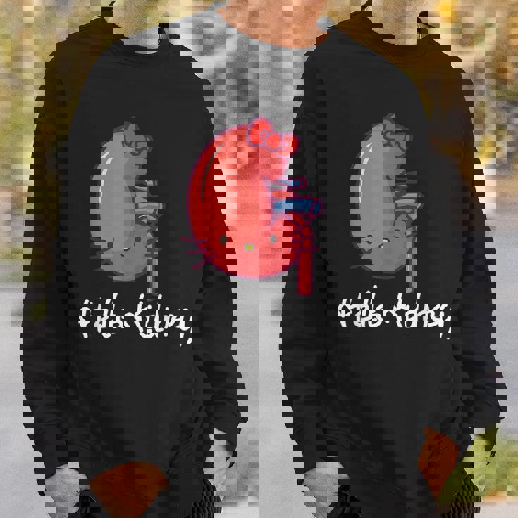 Hello Kidney おもしろ お医者さんへの感謝を示す スウェットシャツ 彼への贈り物