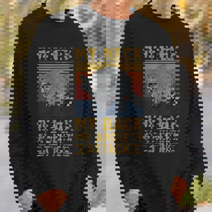 Il Mio Collo La Miachiena Il Mio Attacco Di Ansia Procione Meme Divertente Felpa Regalos para él