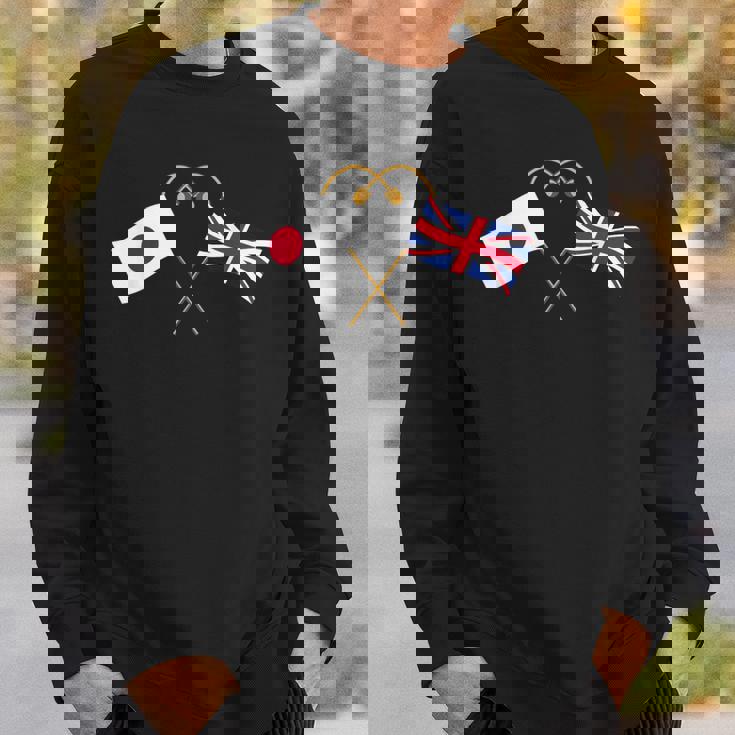 Japanese Flag British Flag 英国遺産 イングリッシュルーツ 日本の国旗 イギリスの国旗 スウェットシャツ 彼への贈り物