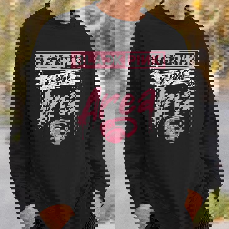 K-Pop 韓国ポップファッション ブラック ピンク 韓国 K-Pop好き向け スウェットシャツ 彼への贈り物