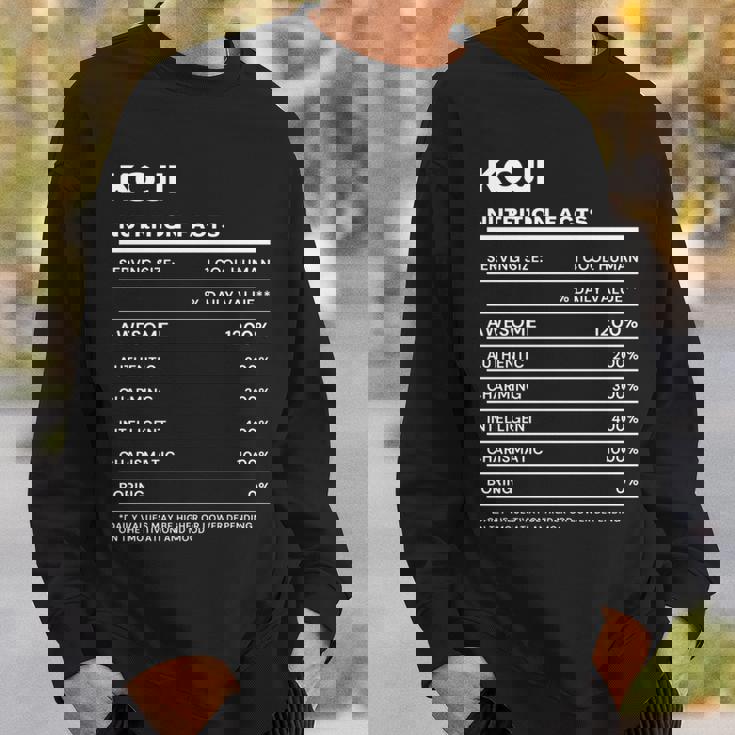 Koji 栄養成分表示 スウェットシャツ 彼への贈り物