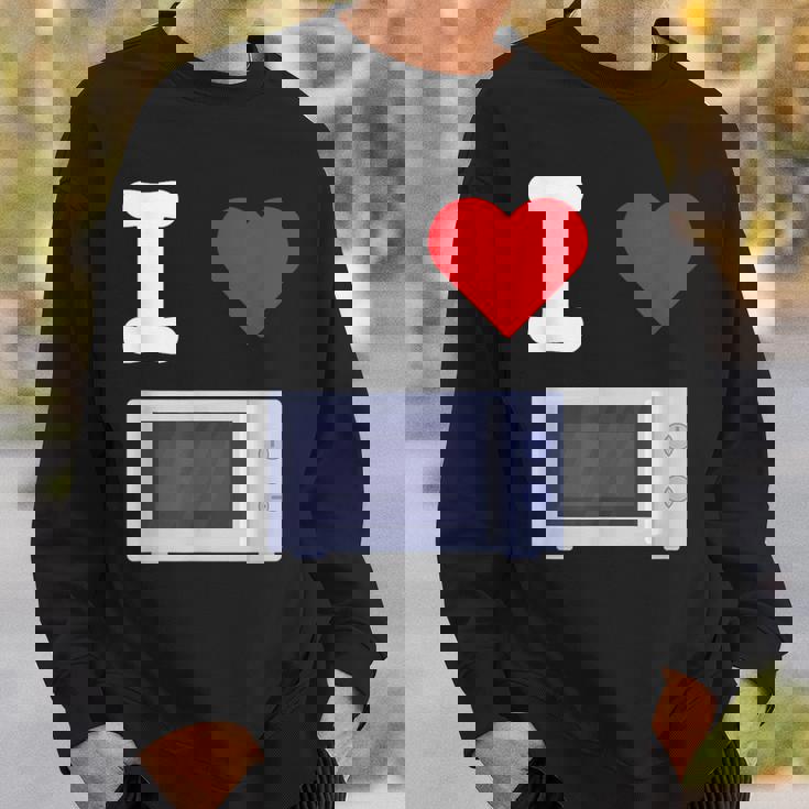 I Love 電子レンジ オーブン 料理 暖房 食品 キッチン 家電 スウェットシャツ 彼への贈り物