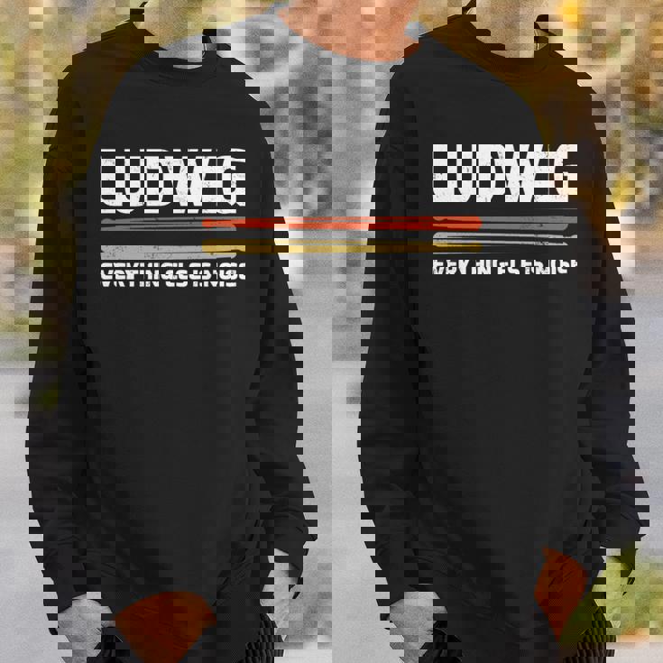 Ludwig Everything Else Is Noise クラシック音楽ドラムスティック 長袖tシャツ スウェットシャツ 彼への贈り物