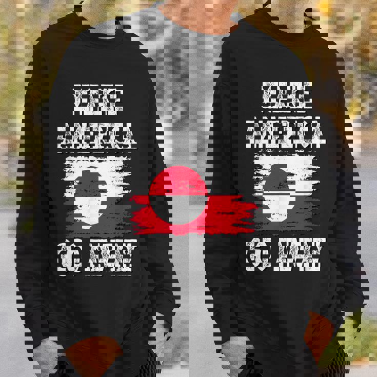 Make America Go Away グリーンランド国旗 アンティーク調 スウェットシャツ 彼への贈り物