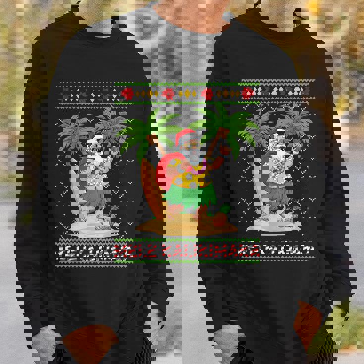 Mele Kalikimaka Retro Santa Shaka Hawaii Ugly Christmas Sweatshirt Gifts for Him