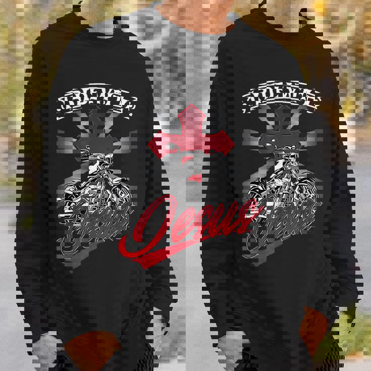 Motorcycle Biker Motorbike Rider I Ride With Jesus Sweatshirt Unisex Gifts for Him Motorcycle Biker Motorbike Rider I Ride With Jesus Sweatshirt Unisex Gifts for Him