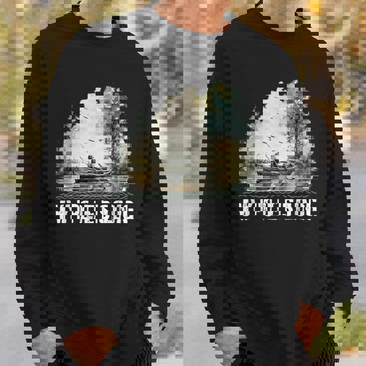 My Pole Is Long Fishing ハンティング フィッシャーマン ハンター 父の日 スウェットシャツ 彼への贈り物