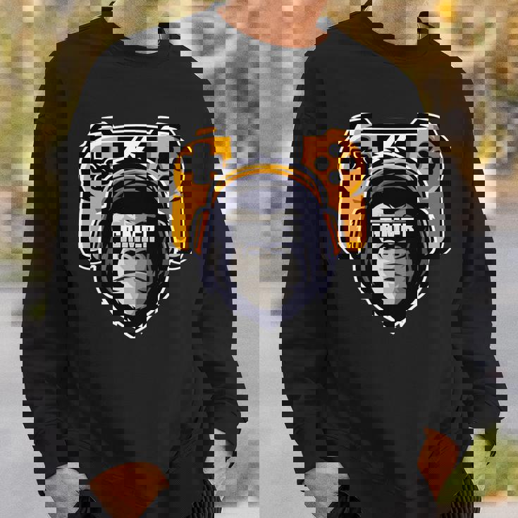 Playtation ゲーマーギフト モンキー ゲームプレーヤー ビデオゲーム 長袖tシャツ スウェットシャツ 彼への贈り物