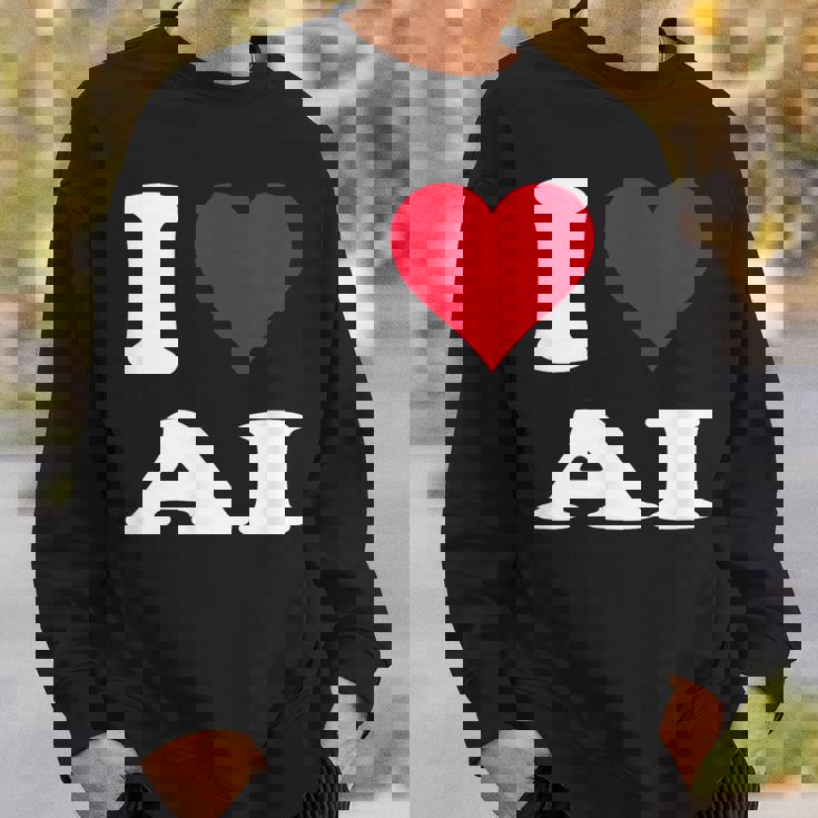 Red Heart I Love Ai スウェットシャツ 彼への贈り物