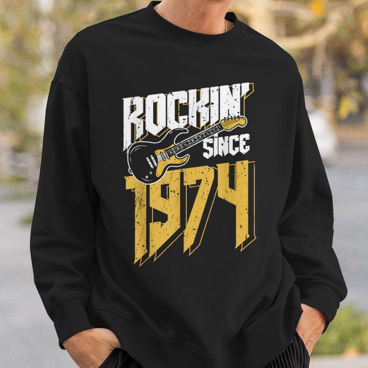 Rockin'ince 1974 Éventail De Musique Rockintage 48E Anniversaire Sweater e Cadeaux pour lui