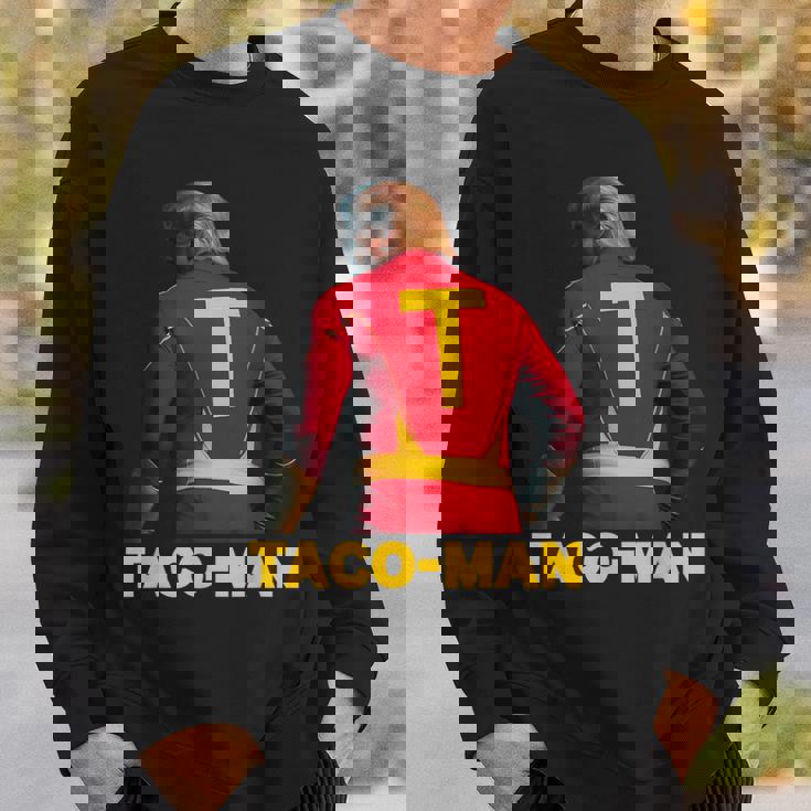 Taco-Man 面白い 反トランプ ハロウィーン 政治的コスチュームアイデア スウェットシャツ 彼への贈り物