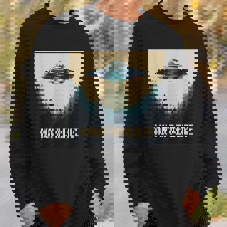 I Want To Believe ヴィンテージ Ufo エイリアン クラフト 夢の出会い スウェットシャツ 彼への贈り物