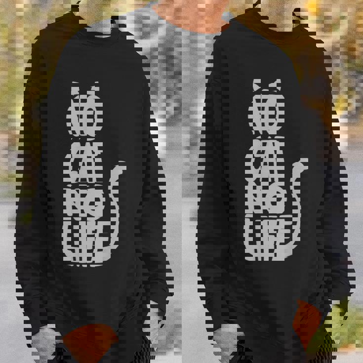 「No Cat No Life」 猫 シルエット スウェットシャツ 彼への贈り物