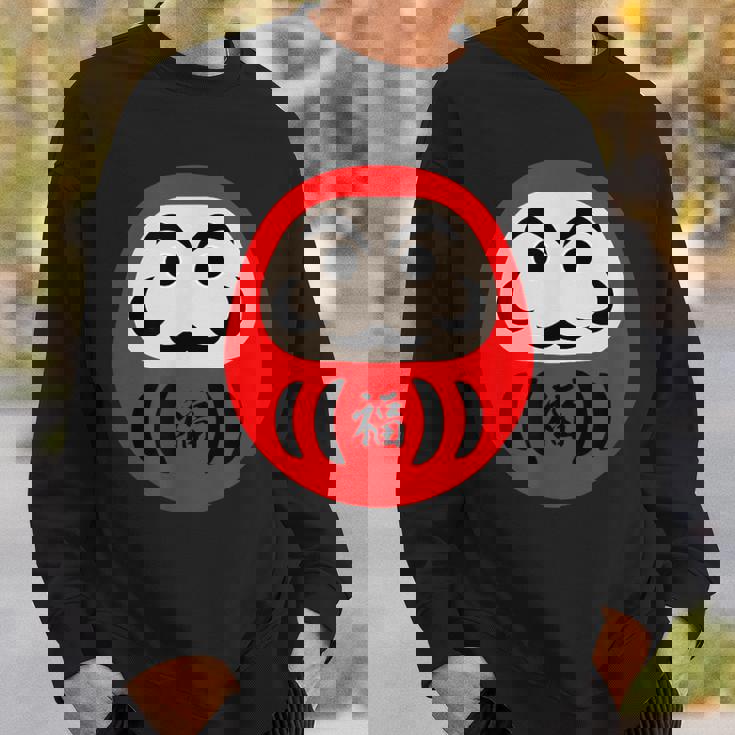 【だるま 福】面白い おもしろ 文字入り 開運グッズ 運気アップ 縁起物 ラッキー 和柄 ネタ ウケ狙い 日本 お土産 スウェットシャツ 彼への贈り物