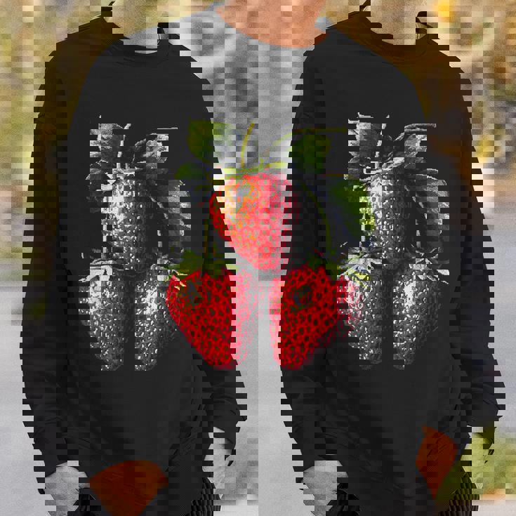 いちご フルーツモチーフ カラフル イラスト イチゴ スウェットシャツ 彼への贈り物