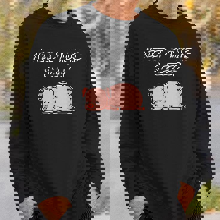 おやすみになる豚のパジャマデザイン スウェットシャツ 彼への贈り物