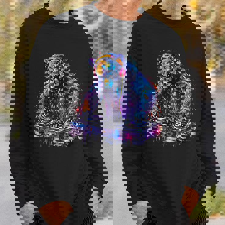 くま Dj ビートメーカー ターンテーブル Dj くま ダンス 音楽 熊の恋人 スウェットシャツ 彼への贈り物