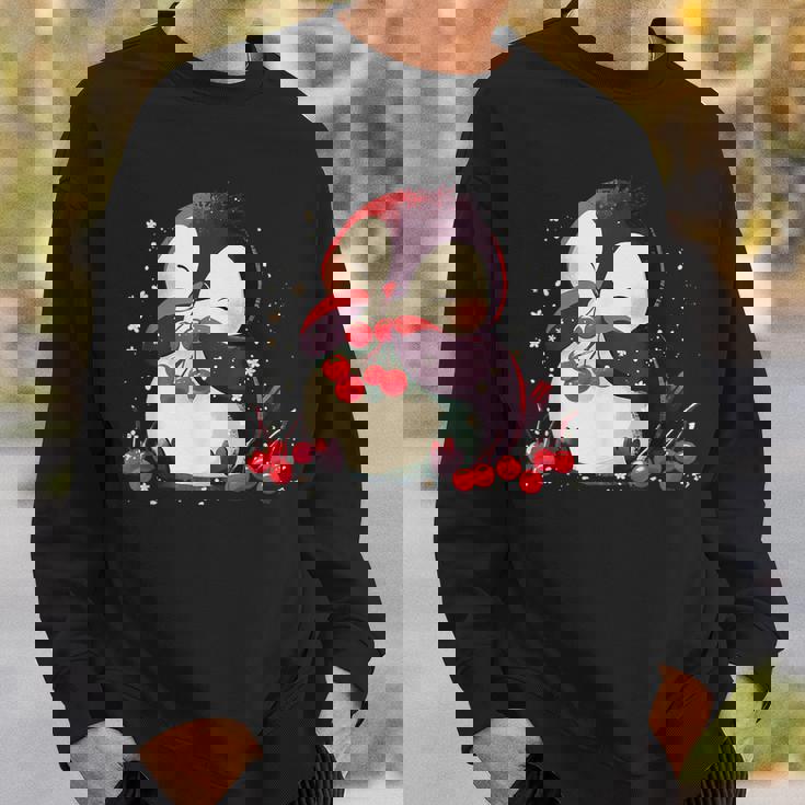 さくらんぼペンギン かわいい チェリー フルーツ アートワーク ペンギン好き スウェットシャツ 彼への贈り物