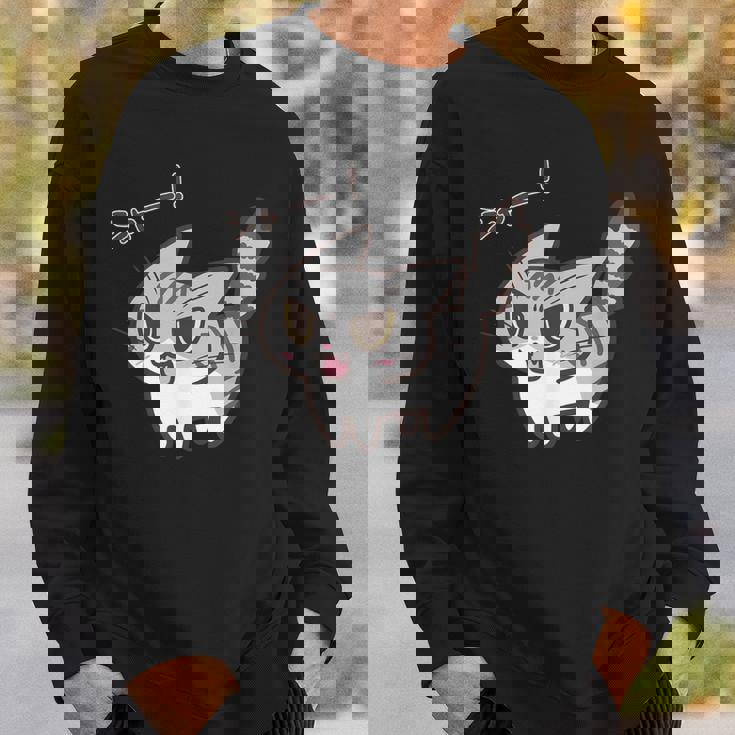 ねこシャーサバトラ白猫ver スウェットシャツ 彼への贈り物