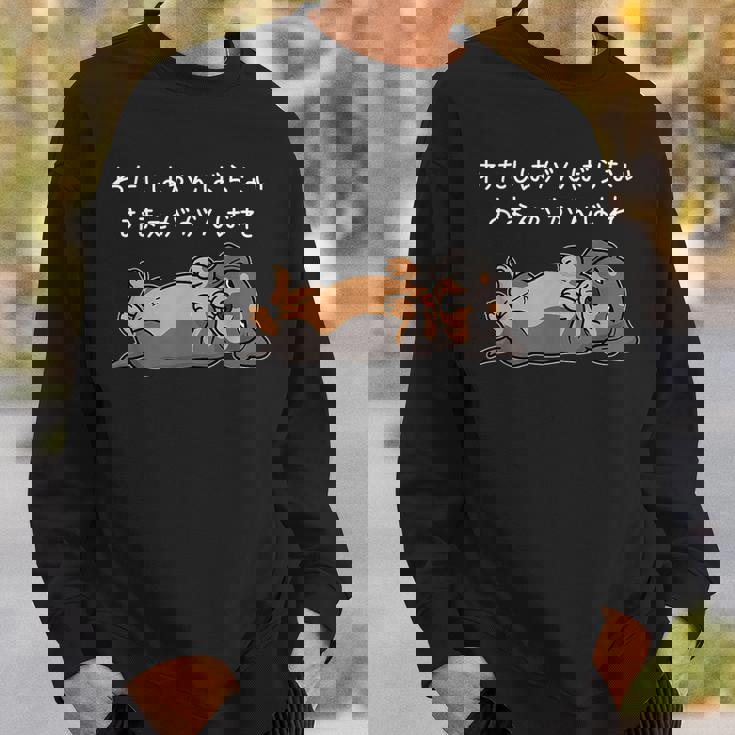 わたしはがんばらない おまえががんばれ ダックスフンド 犬 おもしろ 怠け者 ネタ ギャグ メンズ スウェットシャツ 彼への贈り物