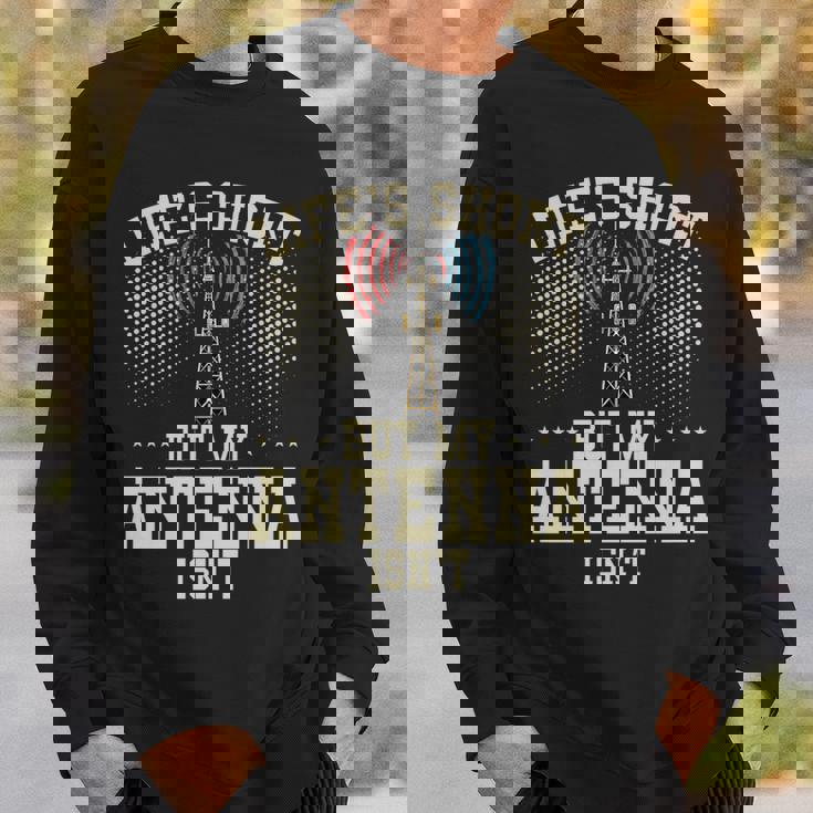 アマチュア無線デザイン 男性用 アマチュア無線機 アンテナ 長袖tシャツ スウェットシャツ 彼への贈り物