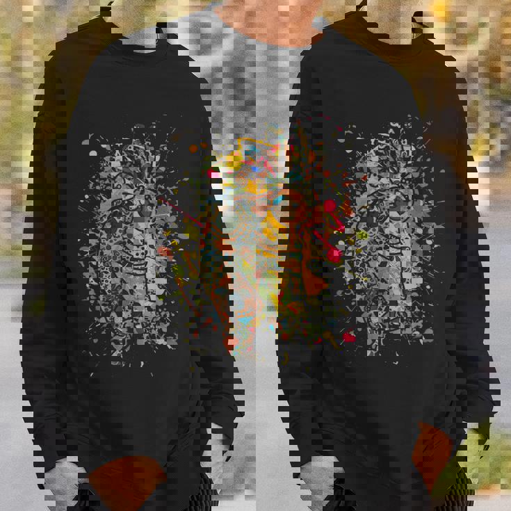 アメリカ先住民のココペリ カラフルスプラッシュ4 ファンの楽しみ スウェットシャツ 彼への贈り物