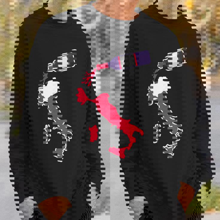 イタリアワインシャツ 地図 イタリアバケーション スウェットシャツ 彼への贈り物