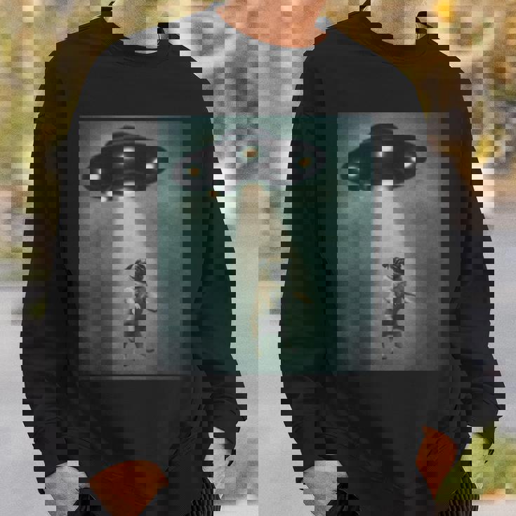 エイリアン誘拐パグ Ufo 面白い宇宙犬デザイン スウェットシャツ 彼への贈り物