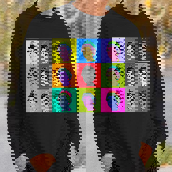 エリザベス 9 正方形タイル ポップアート イギリスの女王 スウェットシャツ 彼への贈り物